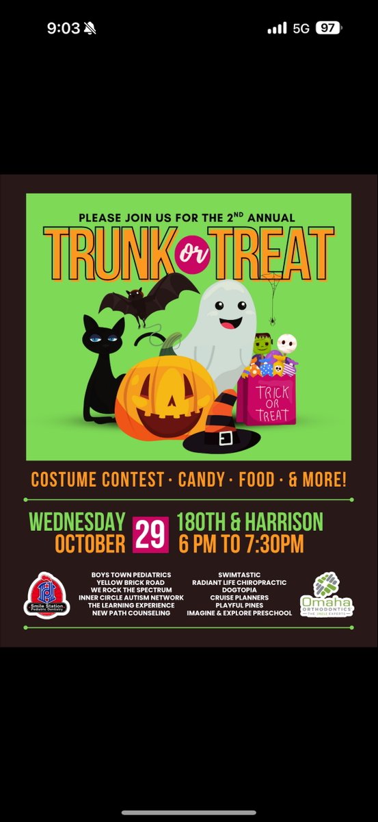 SWOSwimtastic's tweet image. ❗UPDATE❗Smile Station Trunk or Treat will now be TOMORROW, October 29th due to the rain! Can&apos;t wait to see all of your fun costumes!