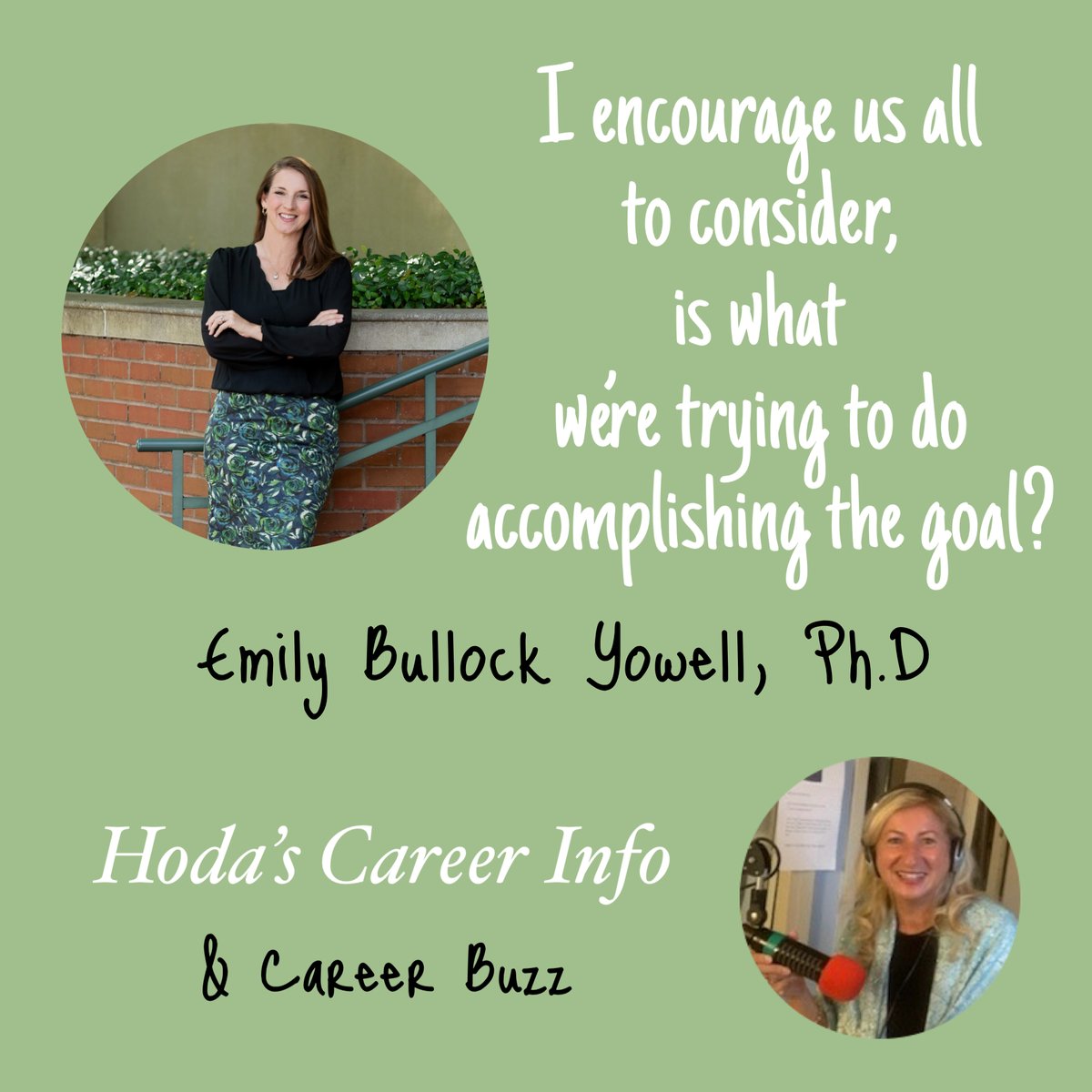 Thank you Dr Emily for joining me on Hoda's Career Info and asking us all to pause and ask a simple but powerful question:

Is what I’m doing actually accomplishing the goal?

Listen to our chat &amp; share your thoughts
on.soundcloud.com/sJ4yY0Na2q0Cff…

#podcast #Careers #WorkLifeBalance