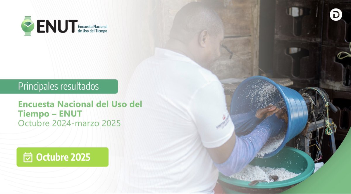 📢 HOY, a partir de las 2:00 p.m., el DANE presentará los resultados preliminares de la Encuesta Nacional de Uso del Tiempo (#ENUT), que por primera vez llegó a la Orinoquía y Amazonía. 

📲 Sigan la transmisión #EnVivo aquí: youtube.com/live/zZywD4h-v…