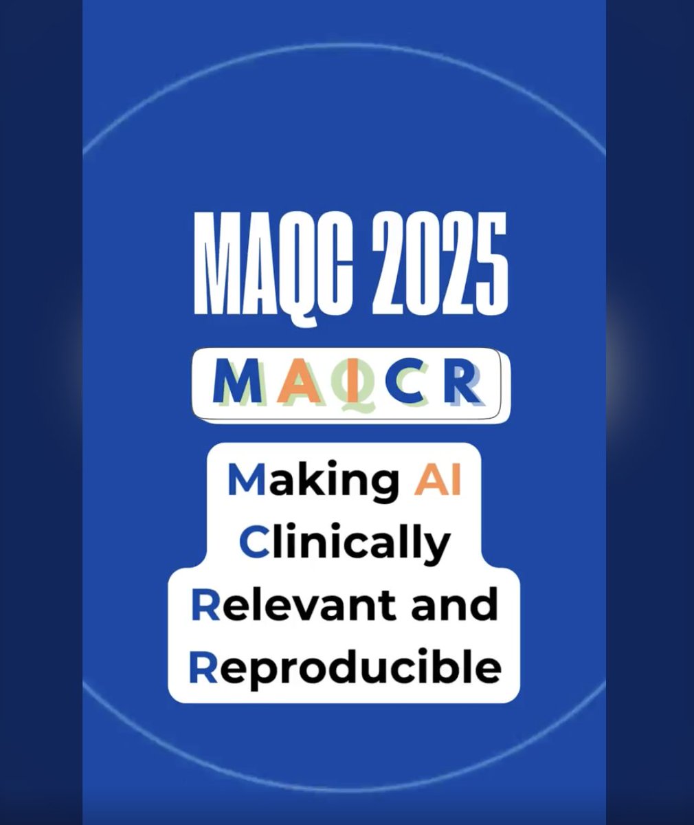 bhaibeka's tweet image. 🚨 Excited to chair the AI Applications in Human Health session at the MAQC 8th Annual Conference to make AI clinically relevant and reproducible.

Transparency and reproducibility aren’t optional, they’re the foundation for trustworthy AI in healthcare.

themaqc.org