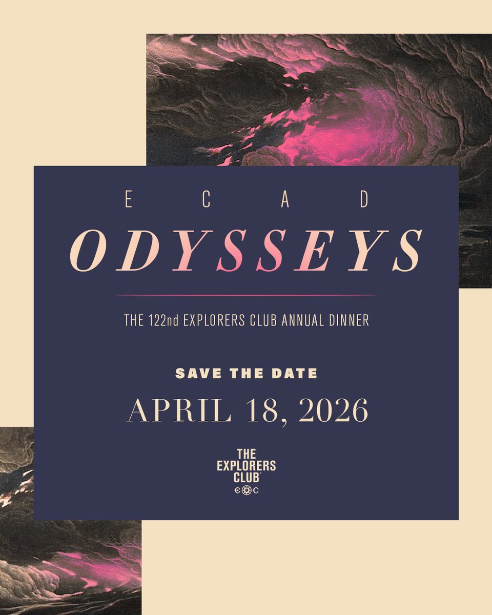 ExplorersClub's tweet image. This spring, explorers far and wide will set sail and make their journey home for ECAD: Odysseys ⚡️

ECAD returns on April 18, 2026 at the Glasshouse NYC
