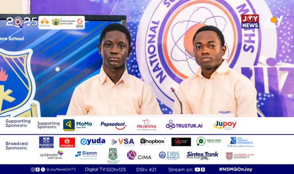 rubben_jr's tweet photo. Quarter Finals #NSMQ2025
OPOKU WARE vrs ABURI GIRLS vrs ACCRA ACADEMY. https://t.co/GKCg5xPgPP