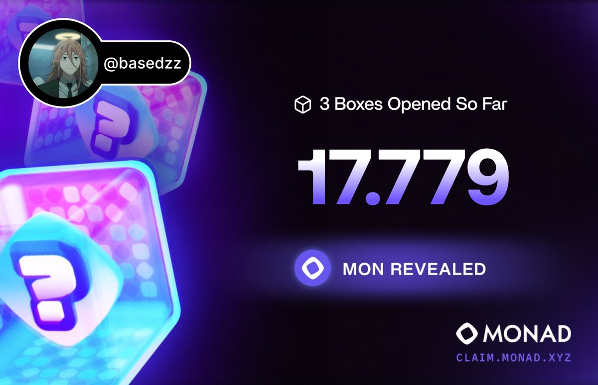 basedzz's tweet photo. MONAD BOXES 🎁 https://t.co/741eZx7RMX