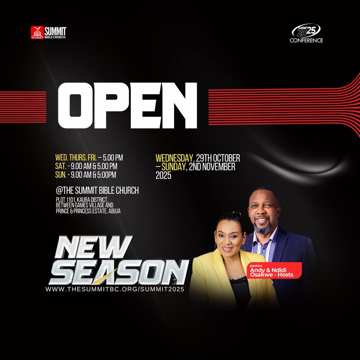 nifemi162's tweet image. This is your answered prayer walking toward you.
Summit 2025 begins tomorrow, come and receive what’s yours.
👉 Register for Free via: thesummitbc.org/summit2025
#Summit2025 #NewSeason #SummitConference