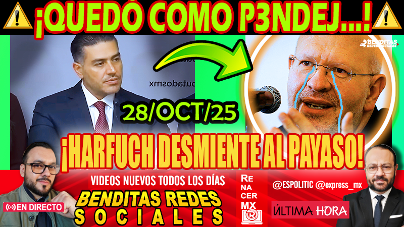 ESPOLITIC's tweet photo. ¡ Q U E D Ó C O M O P 3 N D E J . . . ! HARFUCH DESMIENTE al payaso de Raymundo Rivapalacio frente a todos !
https://t.co/m0kv72A3up
#HARFUCH #GarciaHarfuch #RIVAPALACIO #RAYMUNDO #NOTICIA #UltimaHora #CLAUDIA #AMLO https://t.co/z2dW8UkmaX