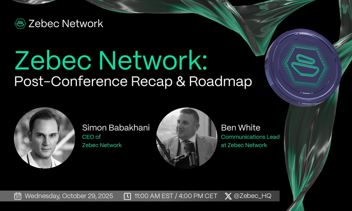 🎙️ Zebec Network: Post-Conference Recap &amp; Roadmap

From London to Frankfurt to San Francisco — our CEO <a href="/simonb_ldn/">Simon</a> joins <a href="/HelloBenWhite/">₿enjamin</a> for an in-depth discussion on key takeaways from recent institutional events, what they mean for digital assets, and Zebec’s next phase of