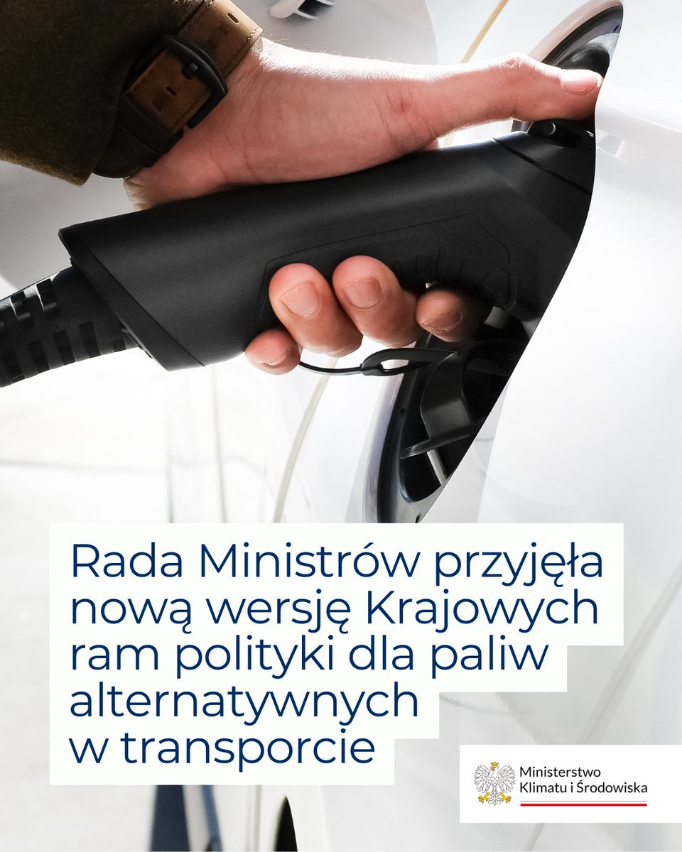 Niemal 87 tys. ogólnodostępnych stacji ładowania samochodów elektrycznych do 2030 r.

Rząd przyjął nową wersję Krajowych ram polityki dla paliw alternatywnych w transporcie
Szczegóły: gov.pl/web/klimat/rad…