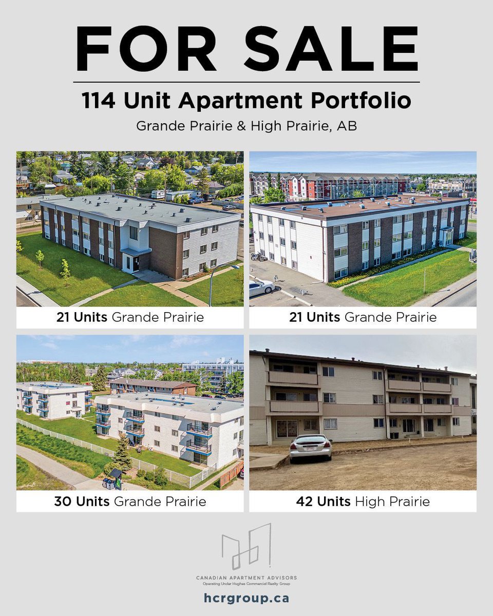 We’re bringing a 114-unit, four-building portfolio to market offering immediate scale in Northern Alberta’s most resilient rental markets. Get great assets with solid tenants, upside, and strong fundamentals. DM for more info and get the data room here: buff.ly/MPRg6Il