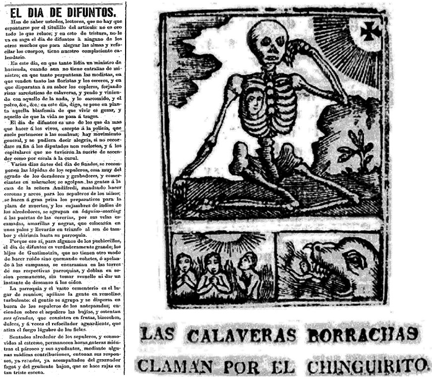 #FuentesParaLaHistoria 

“El día de difuntos es uno de los que da más que hacer a los vivos […] La parroquia y el vasto cementerio es el lugar de reunión, apiñase la gente en remolino turbulento”, señala un relato publicado en “El Siglo Diez y Nueve” el 7 de noviembre de 1849.