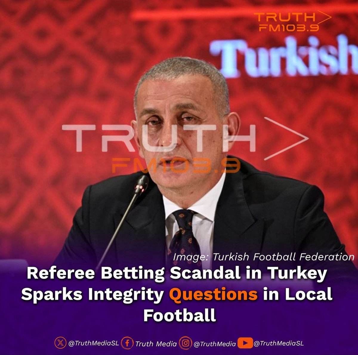 The Turkish Football Federation has uncovered a massive betting scandal involving 371 of its 571 active referees, including seven officiating in the top-tier Super Lig. Disciplinary actions underway.

#TruthTellers
#NaTrueDaeLas