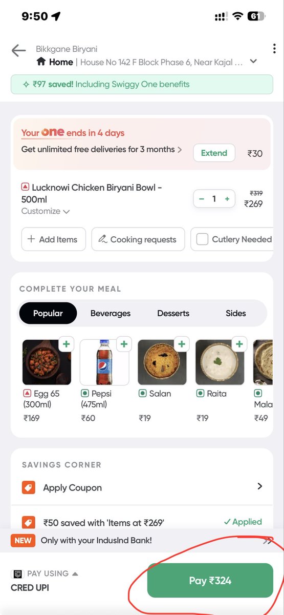 chitreshdas2458's tweet photo. @Swiggy Hi check this 2 pics there is price variance stop making fool to the customers request to mention before the actual price https://t.co/Vh3gvq6rGC