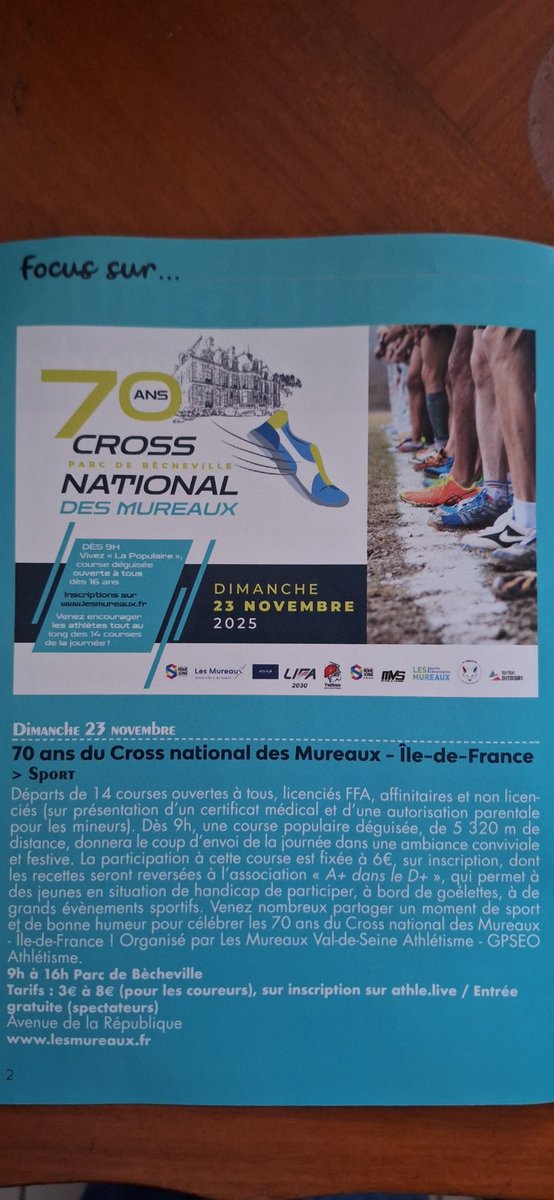 [#sport #lesmureaux #cross ]
Le Cross National des Mureaux : 70 ans
<a href="/Les_Mureaux/">Ville des Mureaux</a> <a href="/CUGPSEO/">Grand Paris Seine & Oise</a>  #GPSEO #Athlétisme #infocross #crosscountry #70ans #infolesmureaux 
les-nouvelles-des-mureaux.com/spip.php?breve…