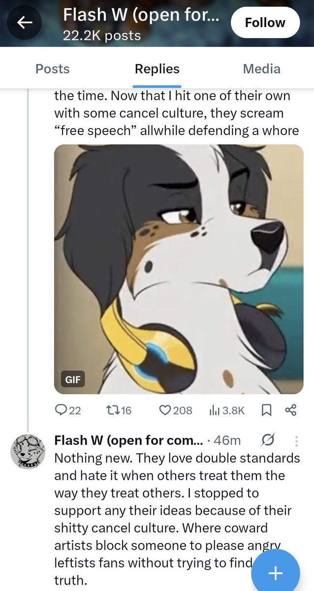 Translation: I'm a right winger now because of cancel culture! That explains the racism and transphobia :)

Also hilarious coming from someone who blocks anyone who dares to say something wrong. Or unfollowers... or anyone that gives advice