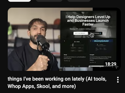 drewskii_xyz's tweet image. New video: hit 300 subs on YT

been building with claude code, local forge, bolt.new, whop apps

made concept redesigns for real companies, got replies

ai design club now free (440+ members)

linkedin &amp;gt; x for engagement on my end but still figuring it out