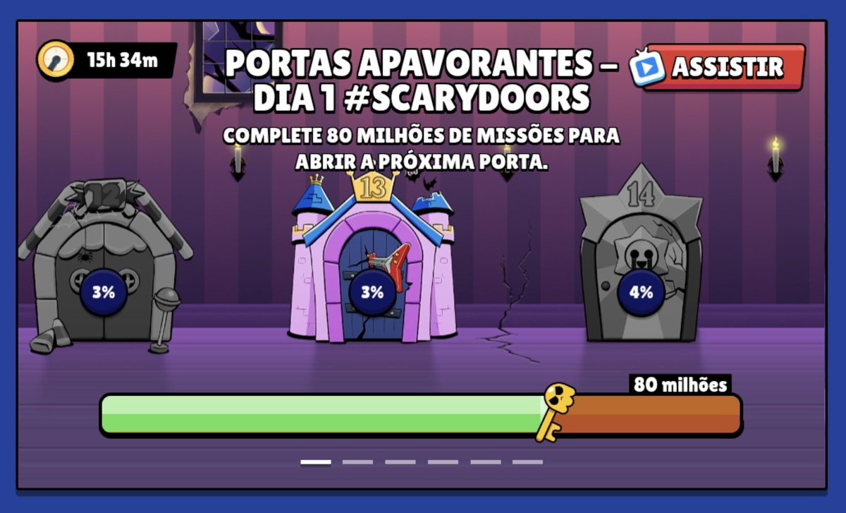 Porta de castelo com o número 13, que é para combinar com o clima de halloween 🎃 
#ScaryDoors #BrawlStars