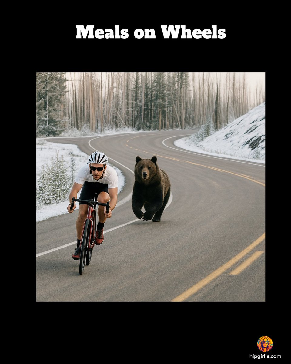 itsmrpopculture's tweet image. 🚴‍♂️ When “fast food” takes on a whole new meaning. 🐻
This cyclist’s motivation? Pure survival cardio!
They say you don’t have to be faster than the bear — just faster than your riding buddy. 😅
#FunnyMeme #CyclingHumor #BearChase #MealsOnWheels #OutdoorAdventure #SurvivalMode…