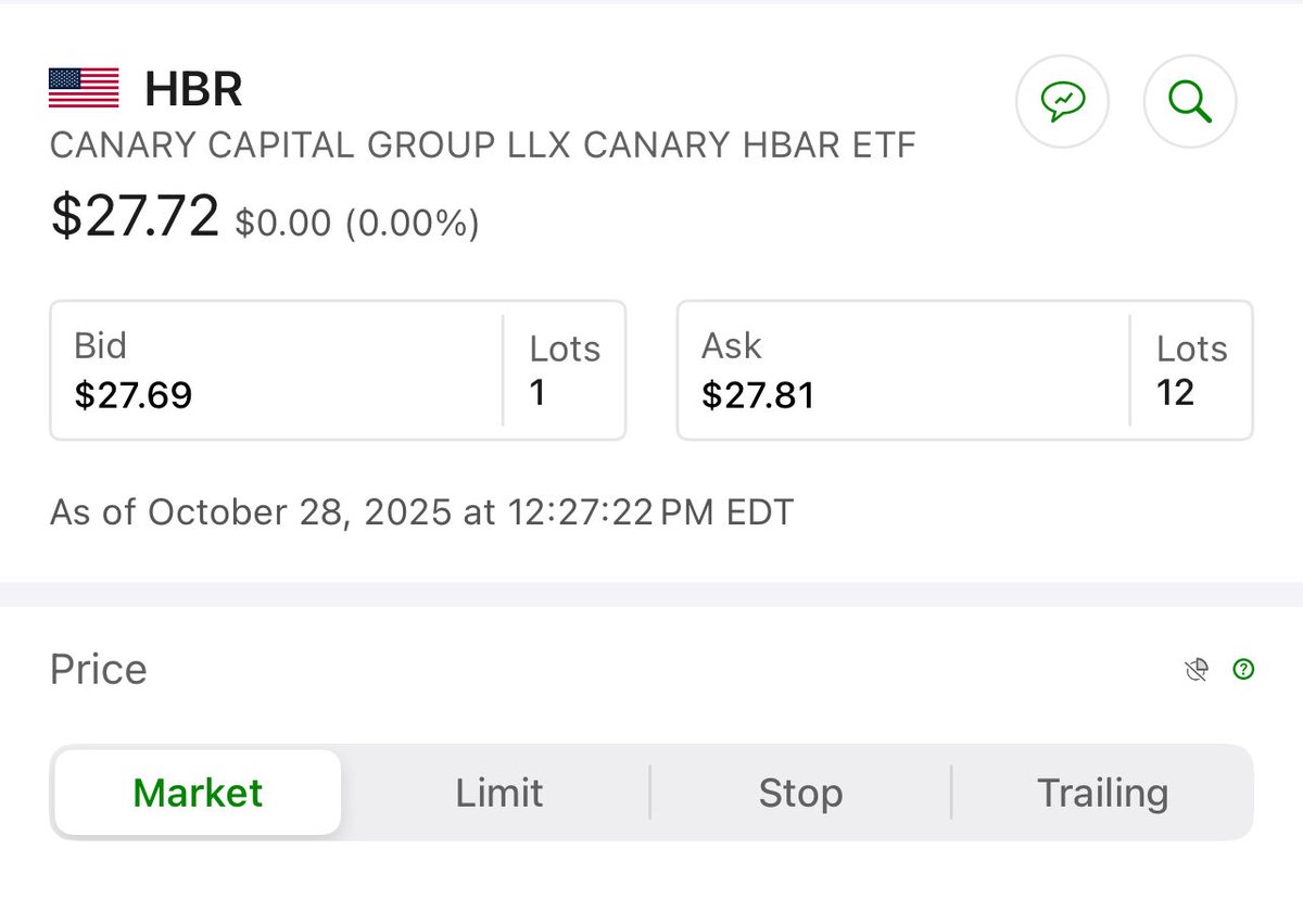 🚨BREAKING: The first ever $HBAR ETF ( $HBR ) is now LIVE 

@Hedera just joined the big leagues 

Institutional money can now gain exposure! 

This is the beginning of the next chapter for $HBAR 🚀