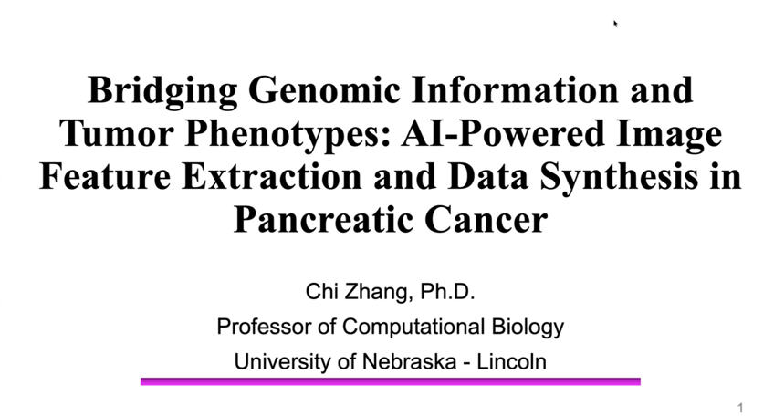 NCICAPIT's tweet image. At today’s #CAPIT Bioinformatics &amp;amp; Computational Biology WG meeting, Dr. Chi Zhang of @UNLincoln presented his work on AI-powered image feature extraction and data synthesis in pancreatic cancer.