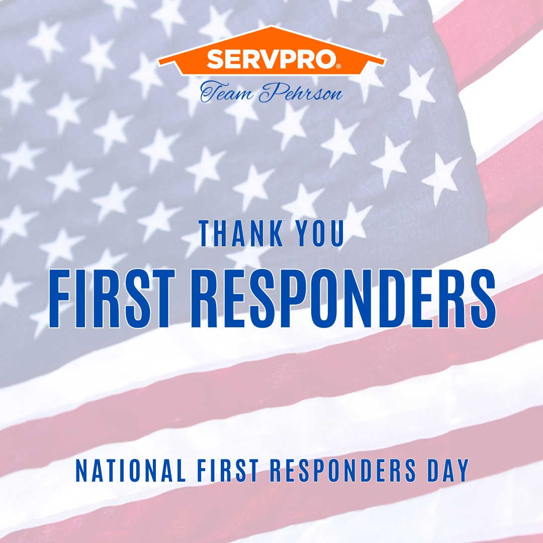 Today is National First Responders Day, please join us in recognizing and honoring all the men and women who take immediate action when disaster strikes.

#firstresponders #FirstRespondersDay #SERVPRO