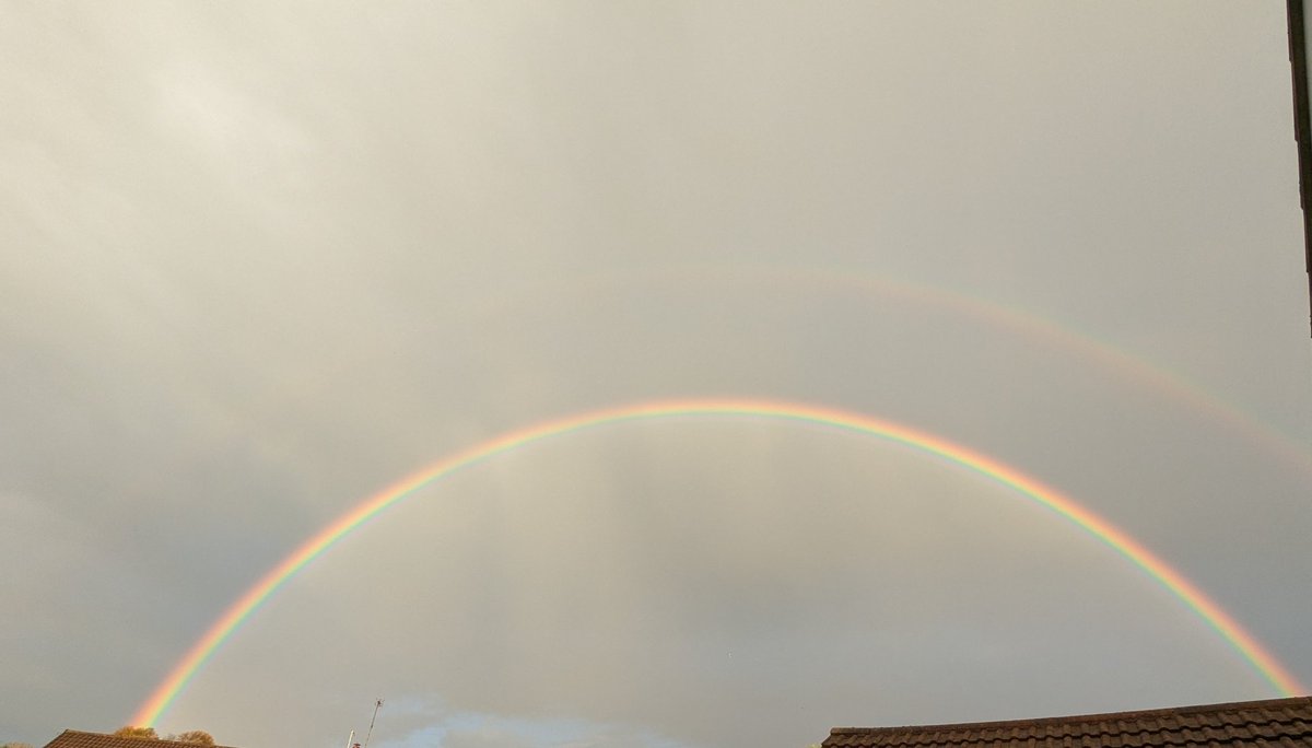 The result of a joint effort between a heavy #rain shower and some #Sunshine produced this glorious #rainbow just now here. <a href="/bbcniweather/">BBC NI Weather</a> <a href="/WeatherCee/">Cecilia Daly</a> <a href="/Ali_Totten/">Ali Totten</a> <a href="/barrabest/">Barra Best</a>