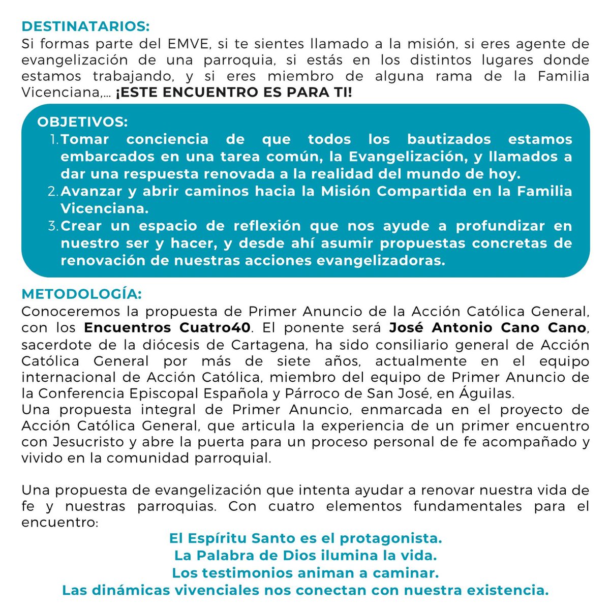 EMVE2012's tweet photo. Toda la información de nuestro XI Encuentro de formación, sensibilización y animación misionera. Este curso en Madrid. ¡Inscríbete lo antes posible porque tenemos plazas limitadas!
#EMVE #Evangelización #PrimerAnuncio https://t.co/qoyJcVrr7c