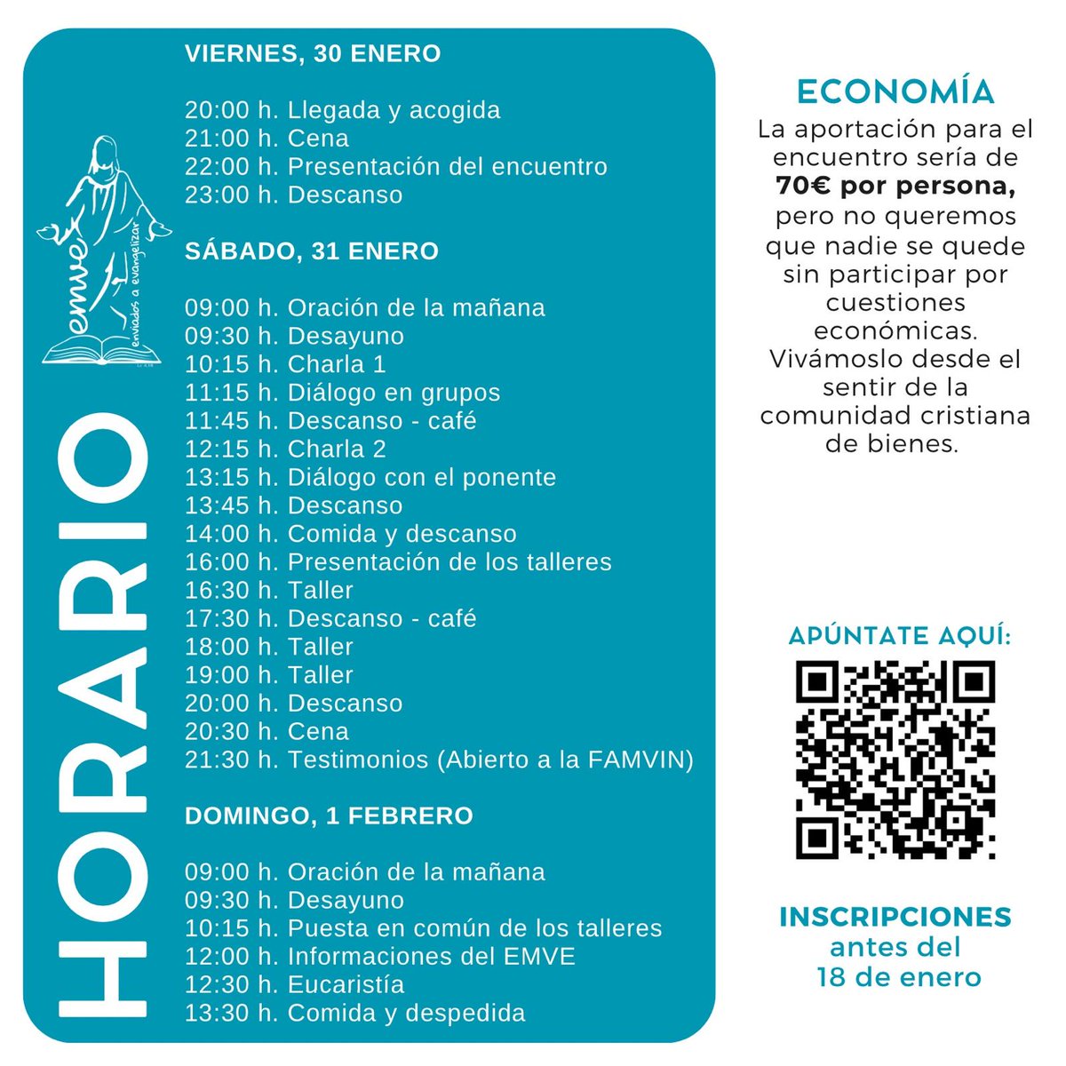 Toda la información de nuestro XI Encuentro de formación, sensibilización y animación misionera. Este curso en Madrid. ¡Inscríbete lo antes posible porque tenemos plazas limitadas!
#EMVE #Evangelización #PrimerAnuncio
