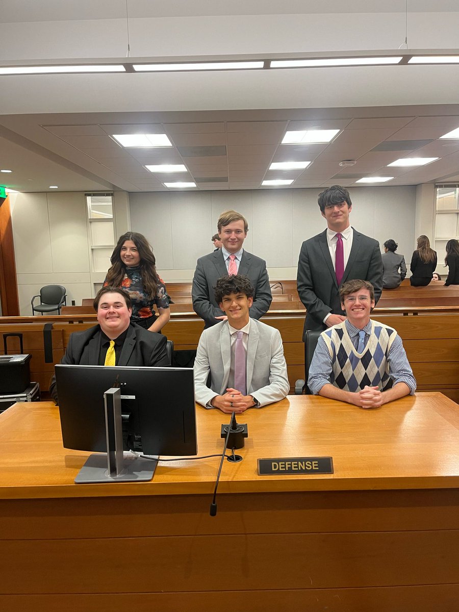 Congrats to our University of Alabama Mock Trial teams <a href="/CJatUA/">UA Department of Criminology and Criminal Justice</a> who recently competed in St. Louis and Atlanta! 

The team posted an excellent record, and team captains Beau Hinton and Oscar Haughey both won individual awards!