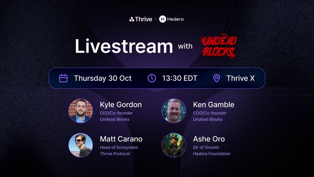 We're hosting a LIVESTREAM with the zombie loving minds behind <a href="/UndeadBlocks/">Undead Blocks</a> and our good friends at <a href="/HederaFndn/">Hedera Foundation</a>

Join <a href="/matthewcarano/">Matt Carano</a> and <a href="/Ashe_Oro/">Ashe</a> as we demo their Hedera branded game.

They also have a tournament coming up where you can shoot zombies and win HBAR... 🧟‍♀️