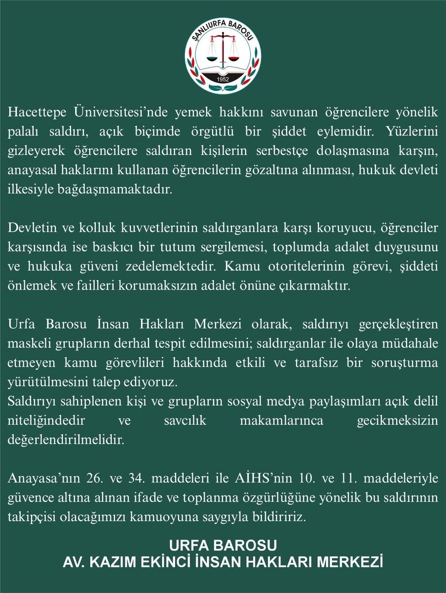 Urfa Barosu İnsan Hakları Merkezi (@urfabarosuihm) on Twitter photo 