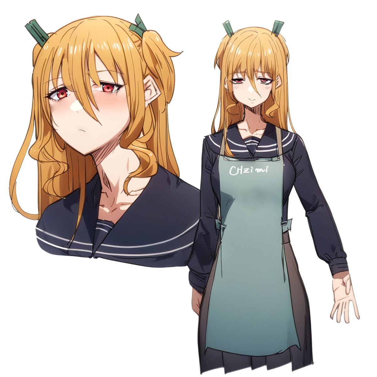 某所で作ったオリキャラ案01
クーデレ:セーラー服にエプロン 18歳 