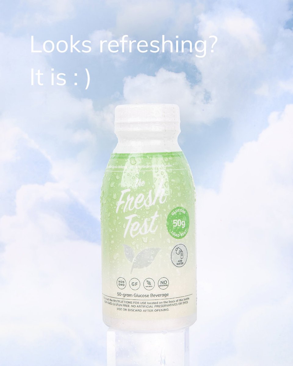 There’s an enjoyable &amp; transparent way to screen for diabetes.

With The Fresh Test®️, things feel simple, clear, calm and clean. No neon vibes, no additive extras - just a high-quality diagnostic lemonade that helps you breeze through your OGTT. 💙

#TheFreshTest #GlucoseTest