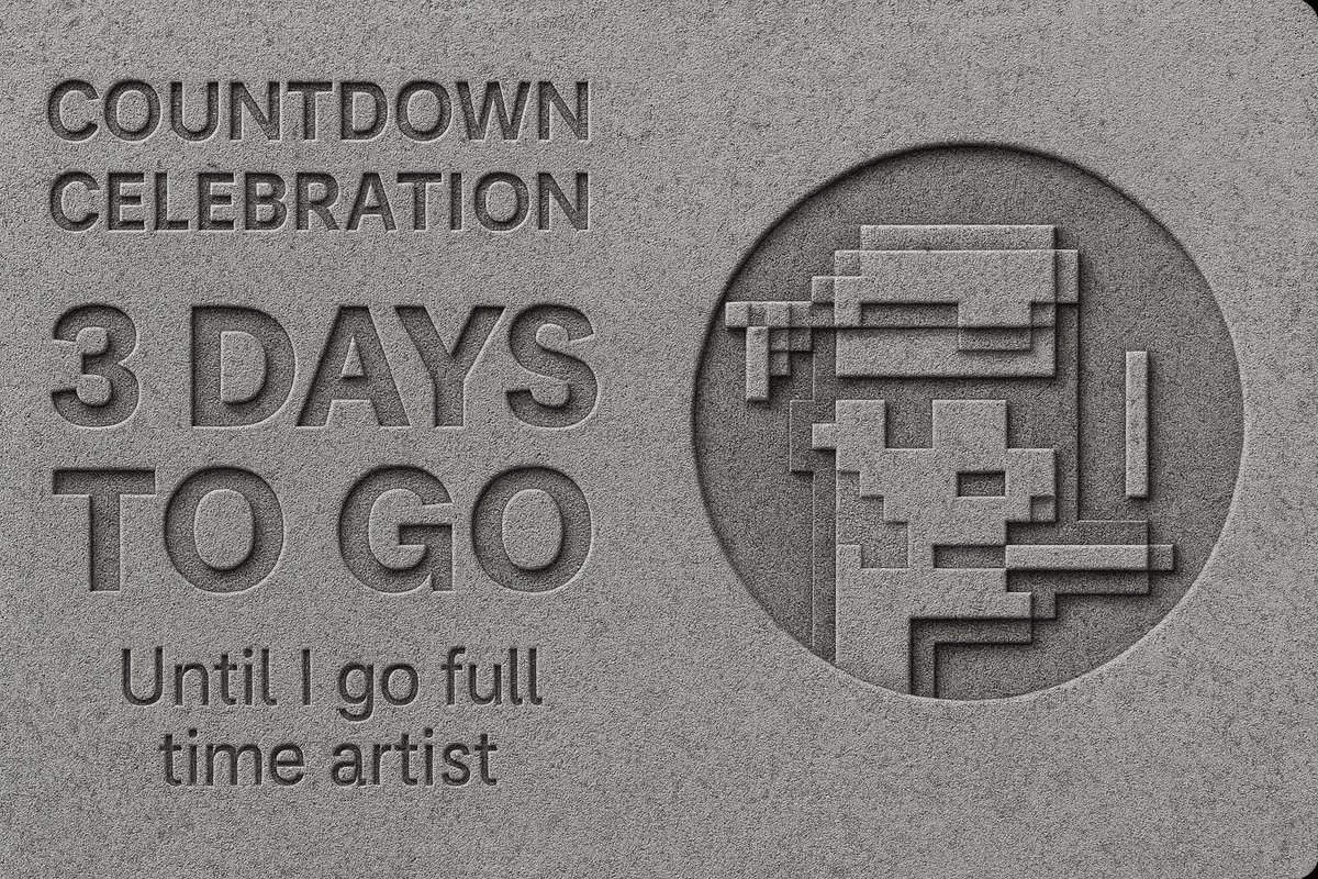 I QUIT!!! You should too! 🤌 

Join me on Spaces for a countdown celebration. Just 3 days until I go full-time as an artist! 🎨🔥

Let’s talk art, growth &amp; new beginnings. Link Below 👇