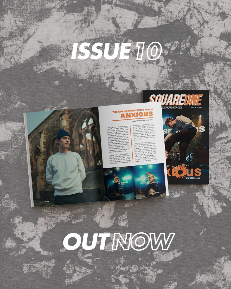 ISSUE 10 IS OUT NOW! ✨
Featuring <a href="/anxiousct/">anxious</a> on the cover, <a href="/kidzwithbugz/">chloe moriondo</a>, <a href="/thecodyfrost/">Cody Frost</a>, <a href="/iseestarsmusic/">I SEE STARS</a>, <a href="/TURNSTILEHC/">TURNSTILE</a>, Hayley Williams and more! ✨

📸: <a href="/DevPlacePhotos/">Dev 📸🌱</a> 

Pre-order phyiscal copies and read online for free here: squareonemagazine.co.uk/magazine