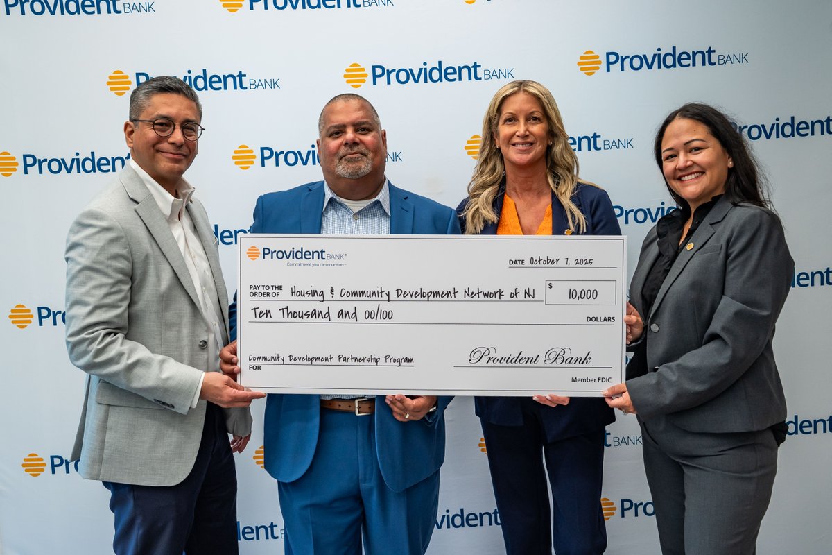 Provident Bank is proud to support the Housing &amp; Community Development Network of New Jersey with a $10,000 Community Partnership Program Grant! The Housing &amp; Community Development Network of New Jersey is dedicated to advancing economic justice, empowering low-income