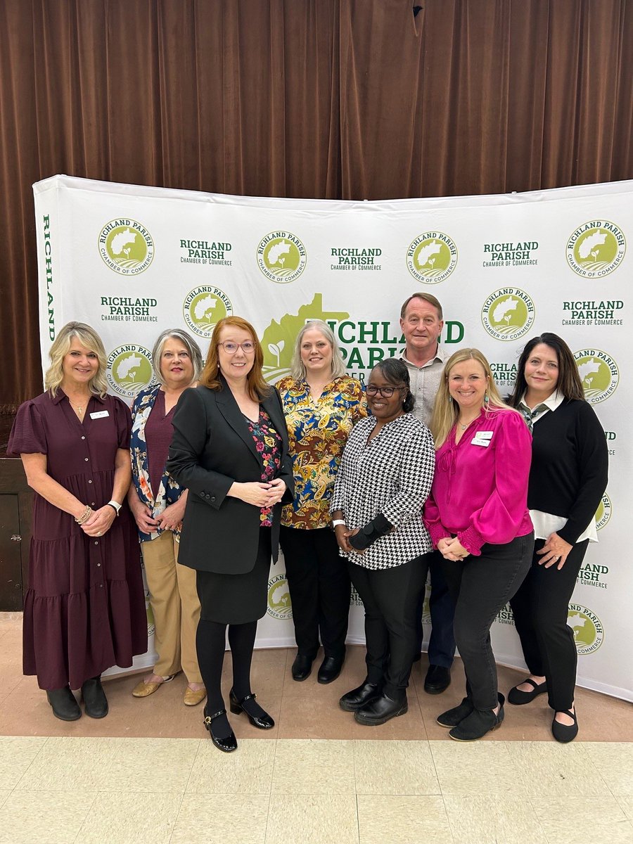 LouisianaWorks's tweet photo. Secretary Schowen served as a featured speaker at the Richland Parish Chamber’s Workforce Update Breakfast this morning. She highlighted the challenges, solutions, and opportunities that help businesses grow and connect job seekers to meaningful careers. #LouisianaWorks #LAWorks https://t.co/voxZMA8iGa