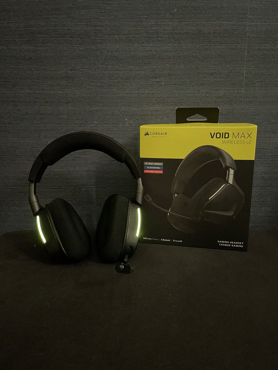Big shoutout to <a href="/CORSAIR/">CORSAIR</a> for hooking me up with their new Void Max Wireless v2! 
They are very light and high quality, would recommend these if you’re looking for an upgrade. 
#corsair #ad