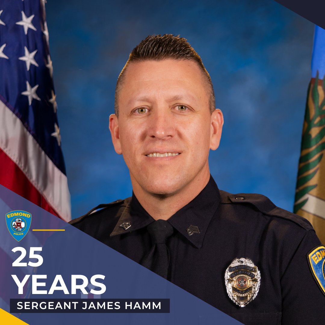 We're celebrate Sgt. James Hamm’s 25 years of dedicated service with the Edmond Police Department. His leadership and commitment in our Traffic Division continues to make a lasting impact on our community!