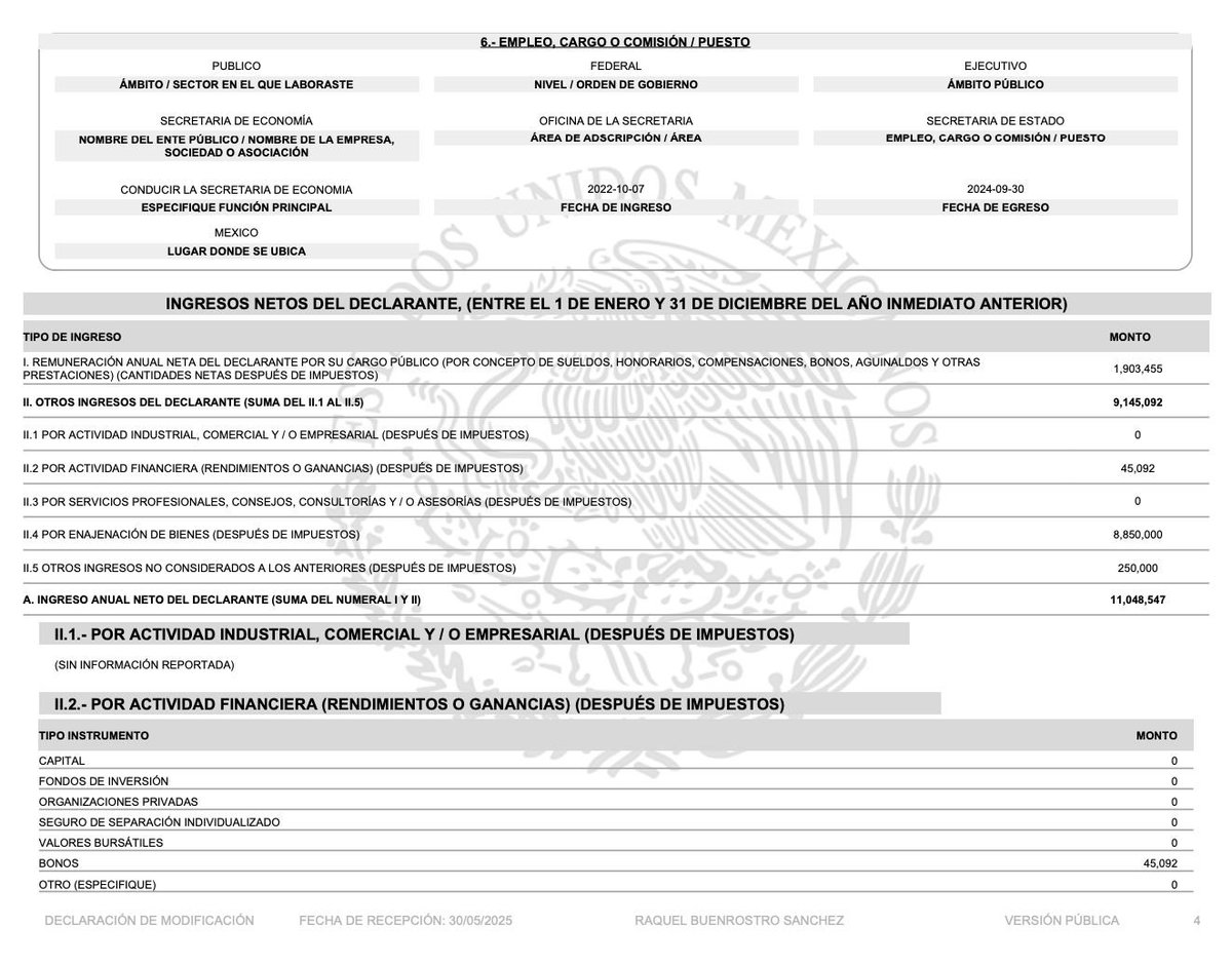jorgegogdl's tweet photo. La titular de la Secretaría anticorrupción del gobierno federal, Raquel Buenrostro reportó que ganó 11 millones de pesos el año pasado. Esto tras vender un departamento en 9 millones de pesos que nunca antes declaró tener.

Mi nota en @emeequis https://t.co/UX6Qx2T4c3