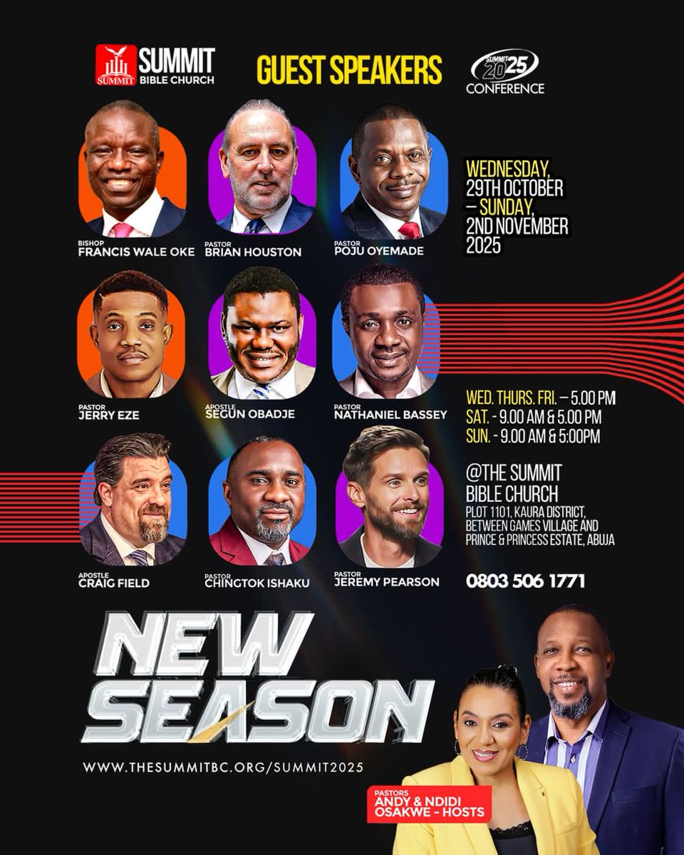 OluremiTemilade's tweet image. This time, you won’t just attend... you’ll encounter.
Tomorrow, your spirit will testify that God is here.
👉 Register for Free via: thesummitbc.org/summit2025
#Summit2025 #NewSeason #SummitConference