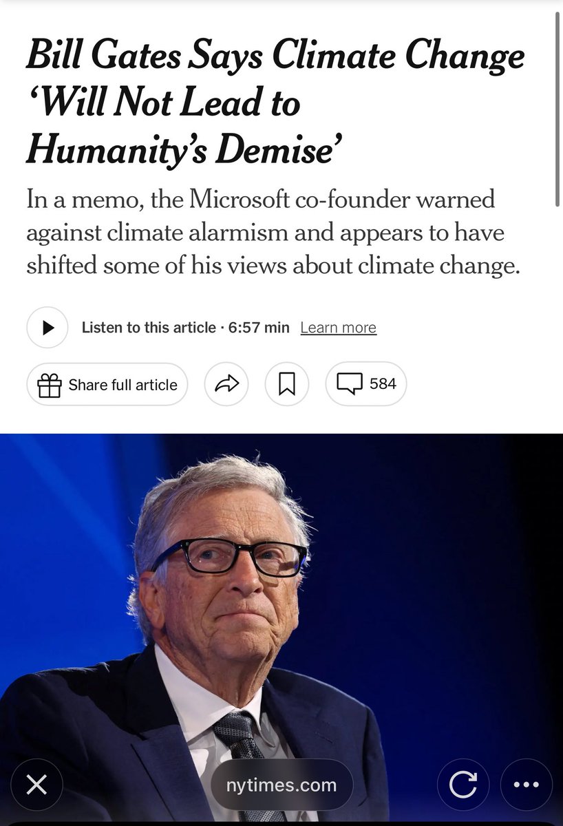 Bill Gates reculando con el tema del Cambio Climático. Ahora advierte sobre el alarmismo ambientalista.

Ya vemos porque Greta soltó eso en banda y se metió al tema de Palestina.
