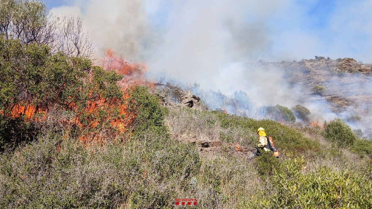 bomberscat's tweet image. Avui #EPAF, #GRAF i bombers de #REGirona hem fet una crema prescrita #rxfire a Mas Fumats, Roses. Col·laborem en la gestió del territori per reduir el risc d&apos;incendis forestals.  

#bomberscat
