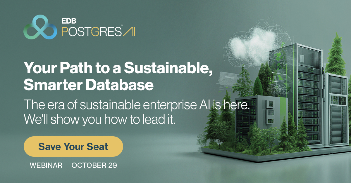 EDBPostgres's tweet image. AI is testing the limits of enterprise infrastructure and #ESG goals. The next frontier of efficiency starts in the database, where architecture choices determine cost, carbon, and capacity.
Join us tomorrow for The AI Efficiency Imperative: enterprisedb.com/resources/webi…