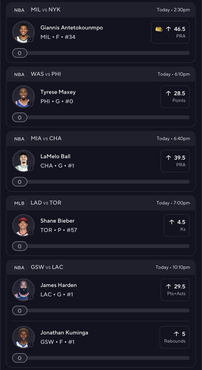 NBA x MLB PrizePicks 40x slip with the Giannis taco discount🌮🏀

How about a taco Tuesday cashout to help get us out of the weird funk we’ve been in over here on PP! Good luck, Mob🫡