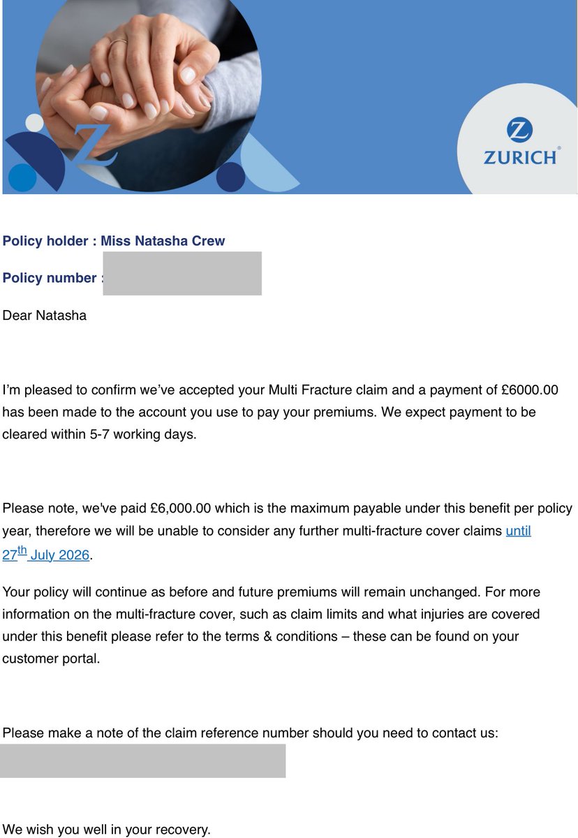 marlonjackson9's tweet image. 3 successful claims paid in one day 🙌🏾

£6000
£6000
£6000

This money will go towards surgery and help with loss of income. 

Protect yourself! Don’t wait until tomorrow