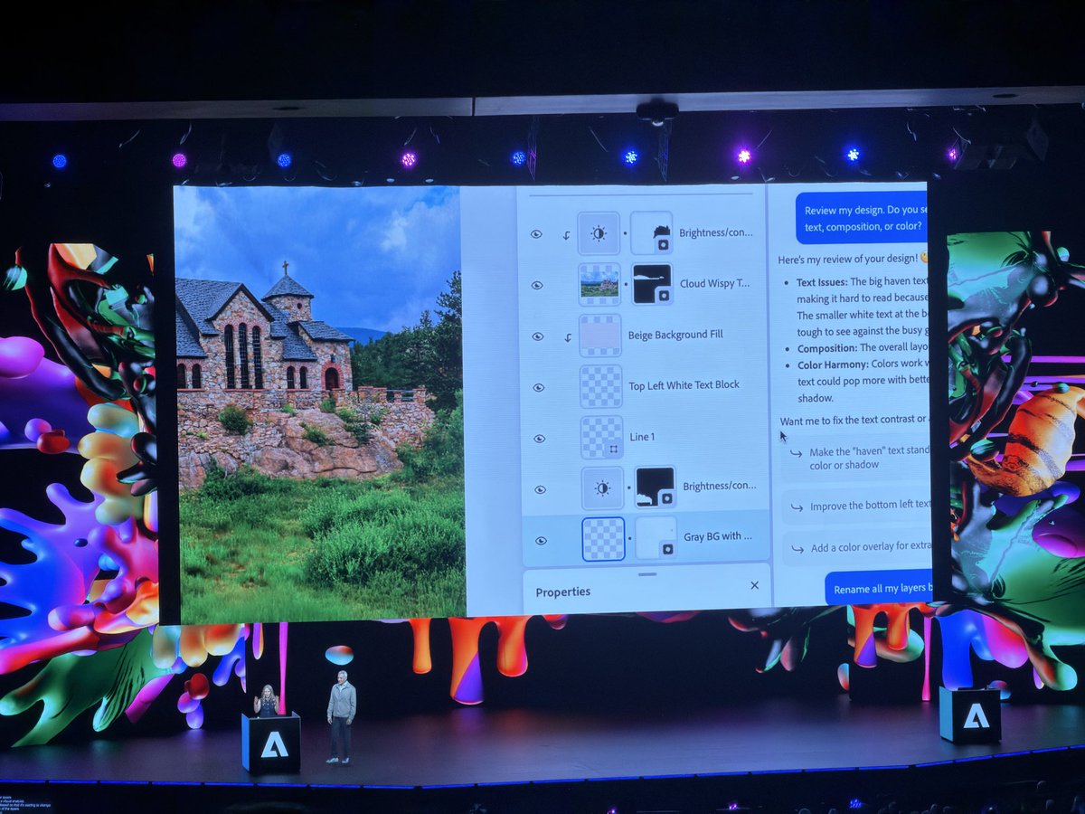 joerai's tweet image. The level of applause in the room when the Photoshop agent automatically named all the layers #adobemax