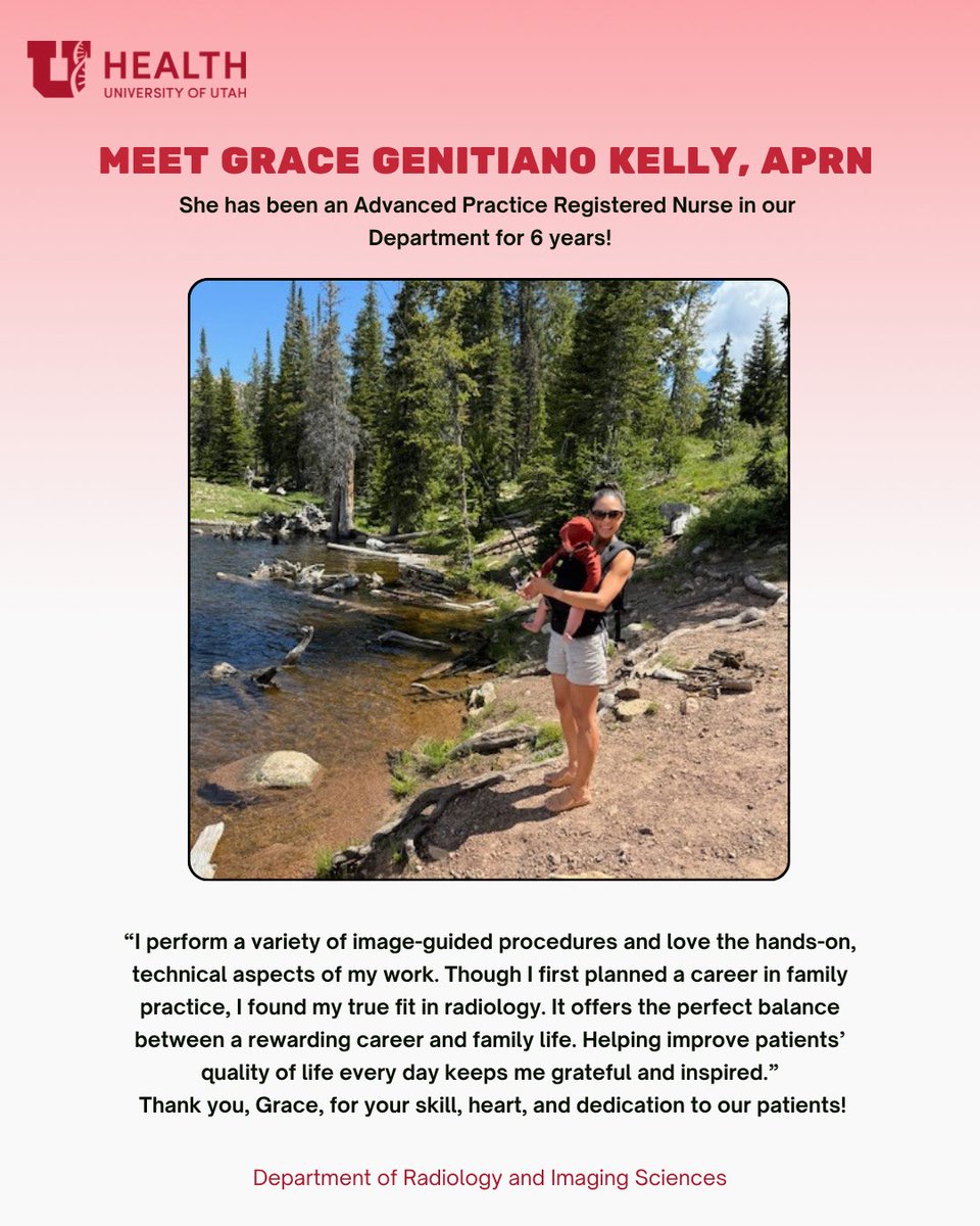 UofURadiology's tweet image. This week we’re celebrating our amazing Advanced Practice Providers — our PAs, RAs &amp;amp; NPs! 💫
They bring expertise, empathy &amp;amp; teamwork to every patient experience in our Department.
Swipe through to read what inspires them in their work! #APPWeek #Radleaders @UofUHealth