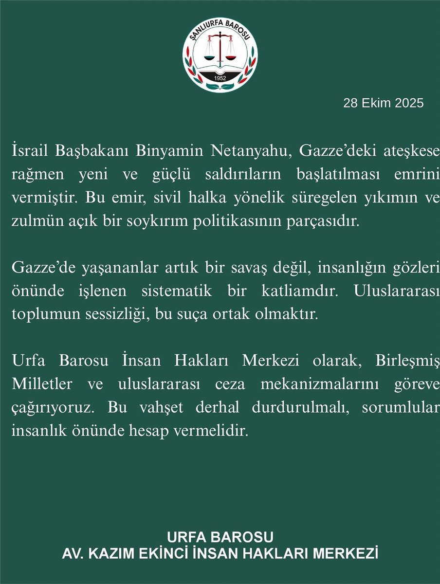 Urfa Barosu İnsan Hakları Merkezi (@urfabarosuihm) on Twitter photo 