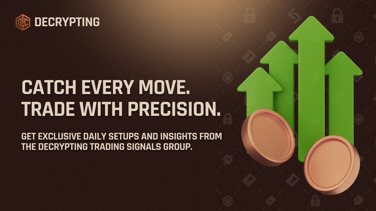 The Decrypting Trading Signals group has been firing non-stop with daily setups, breakout alerts, and market insights from our private community!

If you’ve been watching from the sidelines - this is your sign to join.

Get early access to trading signals, ecosystem alpha, and