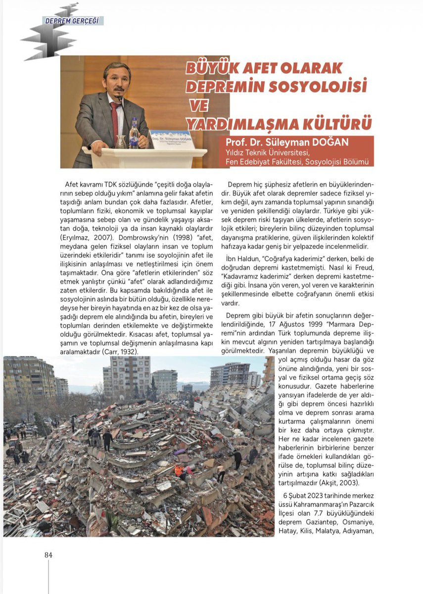 Dosya konusu deprem olan Yeşil Vatan dergimizin yazarlarına öz orman iş sendikası olarak teşekkür ediyoruz