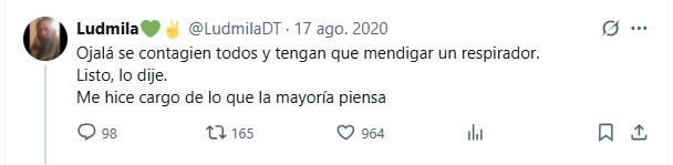 Andate a la puta que te parió, Ludmila.